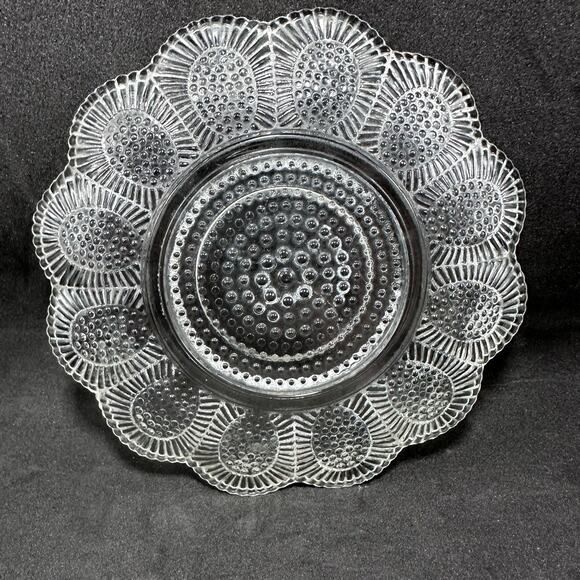 Hobnail Clear Indiana Glass Relish Tray Beaded Thousand Eyes serving small plate - Picture 9 of 9
